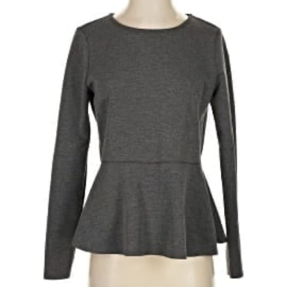 Ann Taylor Charcoal Peplum Blouse